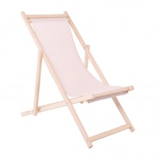 Deckchair Unpainted Beech/Textilene Ecru 1τμχ