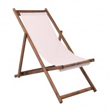 Deckchair Walnut Beech/Textilene Ecru 1τμχ