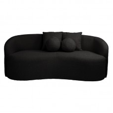 LYON Καναπές 2θ - Σαλονιού - Καθιστικού, Teddy Ύφασμα Μαύρο 1τμχ