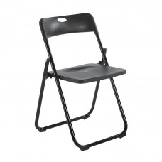 WENDY Καρέκλα Πτυσσόμενη, Μέταλλο Βαφή Μαύρο, PP Απόχρωση Μαύρο 6τμχ