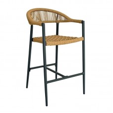 MADISON Σκαμπό Bar, ALU Ανθρακί, Rope Wicker Φυσικό 1τμχ MADISON Σκαμπό Bar, ALU Ανθρακί, Rope Wicker Φυσικό 1τμχ