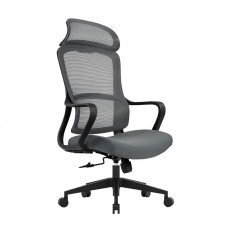 BF3010 Πολυθρόνα Γραφείου Διευθυντή, Mesh Μαύρο, Ύφασμα Γκρι 1τμχ