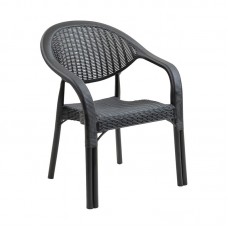 BAMBOO Pro Πολυθρόνα Κήπου - Βεράντας Στοιβαζόμενη, PP-UV (Rattan Look) Ανθρακί 1τμχ BAMBOO Pro Πολυθρόνα Κήπου - Βεράντας Στοιβαζόμενη, PP-UV (Rattan Look) Ανθρακί 1τμχ