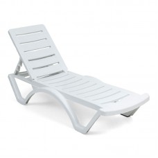 SANDY Ξαπλώστρα Στοιβαζόμενη PP-UV Άσπρο 1τμχ