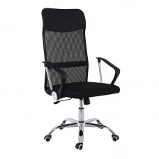 BF2400-W Πολυθρόνα Γραφείου Διευθυντή, Βάση Χρώμιο, Pu Μαύρο, Mesh Μαύρο 1τμχ