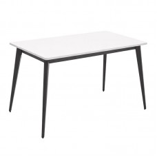 VIDAL Τραπέζι Βάση Μέταλλο Βαφή Μαύρο, Επιφάνεια HPL Άσπρο 1τμχ