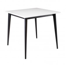 VIDAL Τραπέζι Μέταλλο Βαφή Μαύρο, Επιφάνεια 80x80cm/20mm Κ/Π Εμποτισμού Λάκα Άσπρο 1τμχ