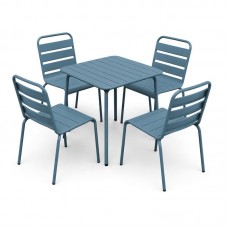 BRIO Slat Set Τραπεζαρία Κήπου -Βεράντας (4+1), Μέταλλο Βαφή Sandy Blue 5415C 1τμχ