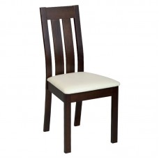 REGO Καρέκλα Οξυά Σκούρο Καρυδί, PVC Εκρού 2τμχ