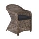 MONTANA Πολυθρόνα Τραπεζαρίας Κήπου - Βεράντας Φ5mm Wicker Grey Brown - Μαξιλάρι Ανθρακί 1τμχ