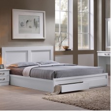 LIFE Κρεβάτι Διπλό, 2 Συρτάρια, Στρώμα 160x200cm, Απόχρωση  Άσπρο 1τμχ