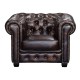 CHESTERFIELD 689 Πολυθρόνα Σαλονιού - Καθιστικού, Δέρμα, Απόχρωση Καφέ 1τμχ