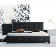 FIDEL Κρεβάτι Διπλό για Στρώμα 160x200cm, PU Μαύρο 1τμχ