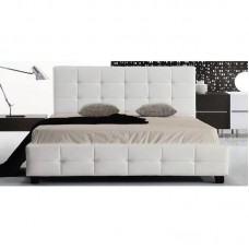 FIDEL Κρεβάτι Διπλό για Στρώμα 160x200cm, PU Άσπρο 1τμχ