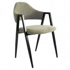 DELTA Armchair, Black Steel/Beige fabric 2pcs