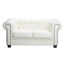 CHESTERFIELD-689 2-Seater Leather White 1pcs