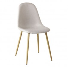 CELINA Natural Metal Chair, Beige Fabric 4pcs