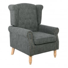 ROSY Πολυθρόνα - Μπερζέρα Φυσικό, Ύφασμα Ανθρακί 1τμχ