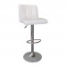 LINO Σκαμπό BAR με Πλάτη, Χρώμιο, PU Άσπρο, Ρυθμιζόμενο Ύψος, Περιστρεφόμενο 2τμχ