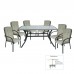 ASTOR Set (6 Chairs/Cushion Beige+Table 150x90) Steel Anthracite 1pcs