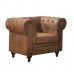 CHESTERFIELD Πολυθρόνα Σαλονιού - Καθιστικού, Ύφασμα Απόχρωση Καφέ Camel 1τμχ