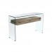 GLASSER Wood Κονσόλα Γυαλί Clear 12mm - Ράφι με Συρτάρι Απόχρωση Δρυς 1τμχ