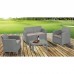 SAVANNA Set Σαλόνι Κήπου Βεράντας K/D, PP-UV Sand Grey Μαξιλάρια Μπεζ 1τμχ