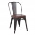 RELIX Καρέκλα, Μέταλλο Antique Black, Pu Κάθισμα Σκούρο Καφέ 1τμχ RELIX Καρέκλα, Μέταλλο Antique Black, Pu Κάθισμα Σκούρο Καφέ 1τμχ