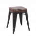 RELIX Σκαμπό Στοιβαζόμενο, Μέταλλο Βαφή Antique Black, Κάθισμα PU Σκούρο Καφέ 1τμχ RELIX Σκαμπό Στοιβαζόμενο, Μέταλλο Βαφή Antique Black, Κάθισμα PU Σκούρο Καφέ 1τμχ