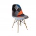 ART Wood Kαρέκλα Ξύλο - PP Ύφασμα Patchwork 4τμχ