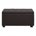 DENISE Σκαμπο με Αποθηκευτικό Χώρο - Ταμπουρέ, PU Σκούρο Καφέ 1τμχ