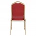 HILTON Banquet chair/Light Gold Metal Frame/Red Fabric 1pcs