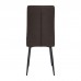 MINA Καρέκλα Tραπεζαρίας Κουζίνας, Μέταλλο Βαφή Μαύρο, Ύφασμα Σκούρο Καφέ 6τμχ