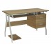 UNIT Γραφείο Η/Υ Μέταλλο Βαφή Άσπρο, Melamine Απόχρωση Sonoma 1τμχ