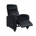 PORTER Πολυθρόνα Relax Σαλονιού - Καθιστικού Μαύρο Velure 1τμχ