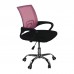 BF2101-F Πολυθρόνα Γραφείου χωρίς Ανάκλιση, Μέταλλο Χρώμιο Mesh Ροζ - Μαύρο 1τμχ