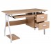 UNIT Γραφείο Η/Υ Μέταλλο Βαφή Άσπρο, Melamine Απόχρωση Sonoma 1τμχ