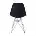 ART Καρέκλα Tραπεζαρίας Κουζίνας Μέταλλο Χρώμιο - PP Μαύρο 4τμχ