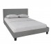 WILTON Κρεβάτι Διπλό για Στρώμα 140x190cm, Ύφασμα Γκρι 1τμχ