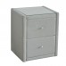 WILTON Κομοδίνο Ύφασμα Grey Stone με Προστατευτικό Γυαλί Επιφάνειας 1τμχ
