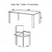 ASTOR Set (6 Chairs/Cushion Stripe+Table 150x90) Steel Ecru 1pcs