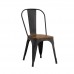 RELIX Wood Dark Oak Καρέκλα Μέταλλο Βαφή Μαύρο 1τμχ