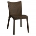 DORET Καρέκλα Στοιβαζόμενη PP  Καφέ Σκούρο, με πόδι αλουμινίου 1τμχ