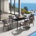 JARDIN Τραπεζαρία ALU Ανθρακί, HPL Μαύρο,Rope Μπεζ: Τραπέζι + 6 Πολυθρόνες με Μαξιλάρια 1τμχ
