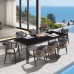 JARDIN Τραπεζαρία ALU Ανθρακί, HPL Μαύρο,Rope Μπεζ: Τραπέζι + 6 Πολυθρόνες με Μαξιλάρια 1τμχ