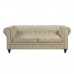 CHESTERFIELD Kαναπές 3Θέσιος Σαλονιού - Καθιστικού, Ύφασμα Απόχρωση Μπεζ 1τμχ