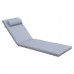 SUNLOUNGER Μαξιλάρι Ξαπλώστρας με Προσκέφαλο,  Ύφασμα Γκρι, Foam+Polyester Φερμουάρ-Velcro 1τμχ