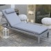 SUNLOUNGER Μαξιλάρι Ξαπλώστρας με Προσκέφαλο,  Ύφασμα Γκρι, Foam+Polyester Φερμουάρ-Velcro 1τμχ