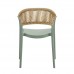 DONNA Πολυθρόνα Στοιβαζόμενη, PP-UV Forest Green, Rope Wicker Φυσικό 1τμχ