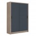 VANITY Ντουλάπα Δίφυλλη -Συρόμενη, Αποχρώσεων Sonoma Oak & Grey 1τμχ